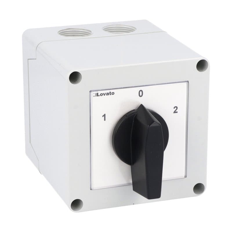 Lovato Electric 7GN3211P 7GN3211P Lovato - Enclosed rotary cam switch 7GN series, 3-phase motor reversing switch 32A in plastic enclosure 90X90mm with black handle Lovato Electric 7GN3211P 7GN3211P Lovato - Enclosed rotary cam switch 7GN series, 3-phase motor reversing switch 32A in plastic enclosure 90X90mm with black handle