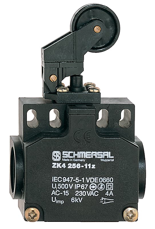 Schmersal ZK4 256-11Z-M20 Position switch; 256; 2 cable entries M 20 x 1.5; Snap action with constant contact pressure up to switching point; Mounting details to EN 50047; Thermoplastic enclosure; Double-insulated; 58 mm x 50,5 mm x 31 mm; Good resistance to oil and petroleum spir Schmersal ZK4 256-11Z-M20 Position switch; 256; 2 cable entries M 20 x 1.5; Snap action with constant contact pressure up to switching point; Mounting details to EN 50047; Thermoplastic enclosure; Double-insulated; 58 mm x 50,5 mm x 31 mm; Good resistance to oil and petroleum spir