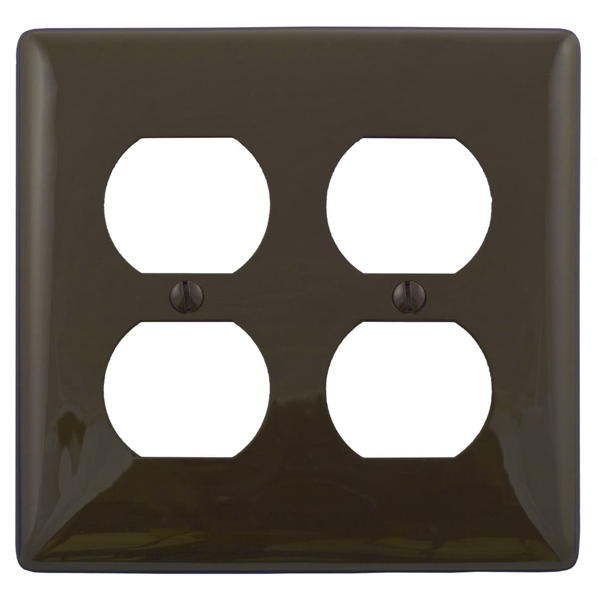 Hubbell NP82 Wallplates and Box Covers, Wallplate, Nylon, 2-Gang, 2) Duplex, Brown ; Reinforcement ribs for extra strength ; Captive screw feature holds mounting screw in place ; High-impact, self-extinguishing nylon material ; Standard Size is 1/8" larger to give yo Hubbell NP82 Wallplates and Box Covers, Wallplate, Nylon, 2-Gang, 2) Duplex, Brown ; Reinforcement ribs for extra strength ; Captive screw feature holds mounting screw in place ; High-impact, self-extinguishing nylon material ; Standard Size is 1/8" larger to give yo