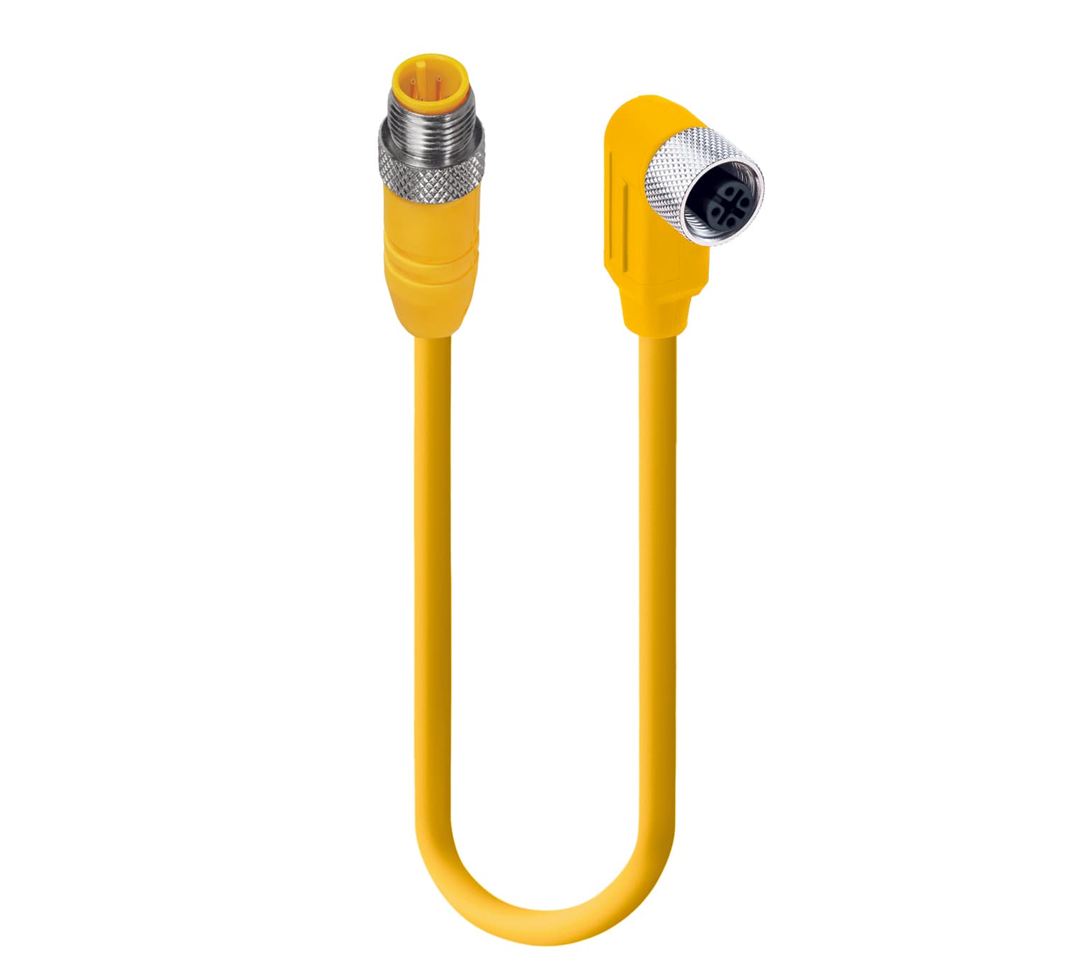 Belden 44121 Sensor/Actuator Double-Ended Cordset: Male straight A-coded yellow 4-pin M12 Standard connector to female angled A-coded yellow 4-pin M12 Standard connector, 230 V AC/DC, 4 A; PUR yellow cable, 4-wires, 0.824 mm², RST 4-RKWT 4-602/0,3 M, 0.3 m, 4 A Belden 44121 Sensor/Actuator Double-Ended Cordset: Male straight A-coded yellow 4-pin M12 Standard connector to female angled A-coded yellow 4-pin M12 Standard connector, 230 V AC/DC, 4 A; PUR yellow cable, 4-wires, 0.824 mm², RST 4-RKWT 4-602/0,3 M, 0.3 m, 4 A