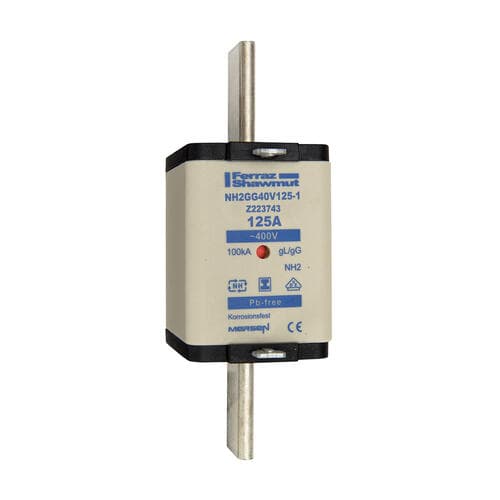 Mersen Z223743 NH fuse-link gG, 400VAC, size 2, 125A double indicator/insulated tags Mersen Z223743 NH fuse-link gG, 400VAC, size 2, 125A double indicator/insulated tags