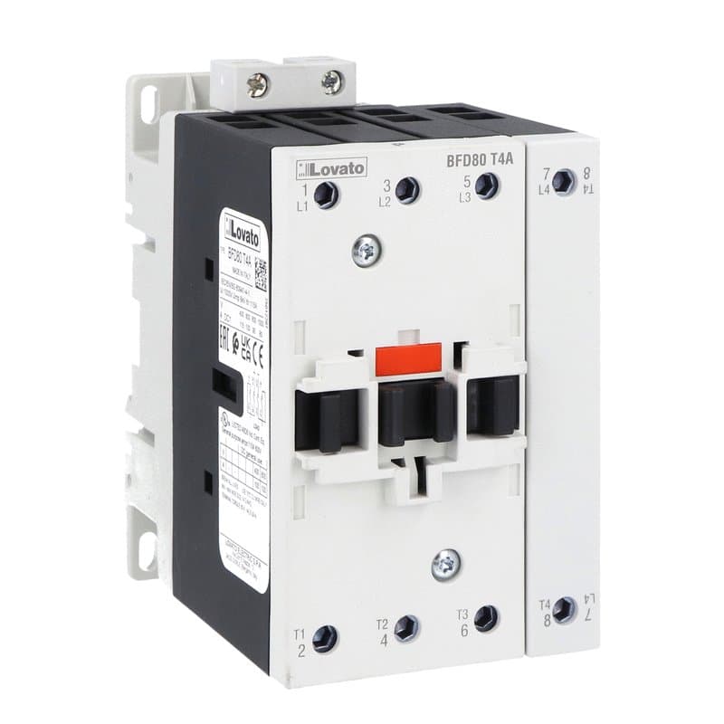 Lovato Electric BFD80T4A22060 BFD80T4A22060 Lovato - Four-pole contactor, 80A/1000V DC1, AC coil, 220VAC 60Hz Lovato Electric BFD80T4A22060 BFD80T4A22060 Lovato - Four-pole contactor, 80A/1000V DC1, AC coil, 220VAC 60Hz