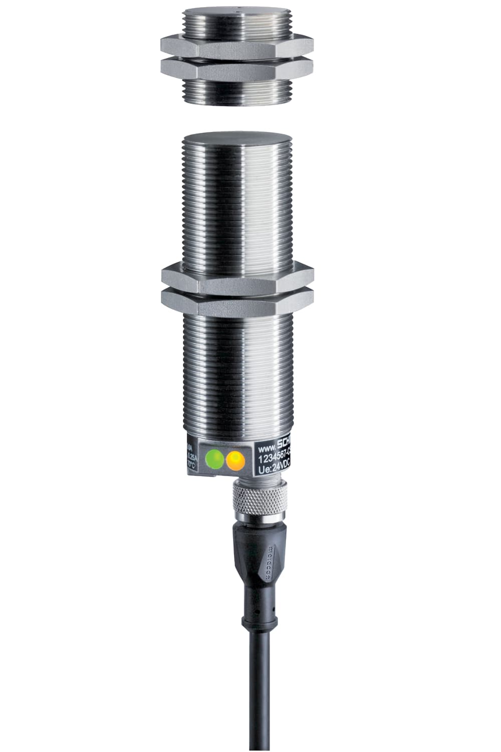 Schmersal CSS 11-30S-D-M-ST Safety sensors; Electronic safety sensors; Stainless steel enclosure; Max. 31 sensors can be wired in series.; Connector M12, 8-pole; Ø M30; High repeat accuracy of the switching points; Max. length of the sensor chain 200 m; 2 short-circuit proof PNP saf Schmersal CSS 11-30S-D-M-ST Safety sensors; Electronic safety sensors; Stainless steel enclosure; Max. 31 sensors can be wired in series.; Connector M12, 8-pole; Ø M30; High repeat accuracy of the switching points; Max. length of the sensor chain 200 m; 2 short-circuit proof PNP saf