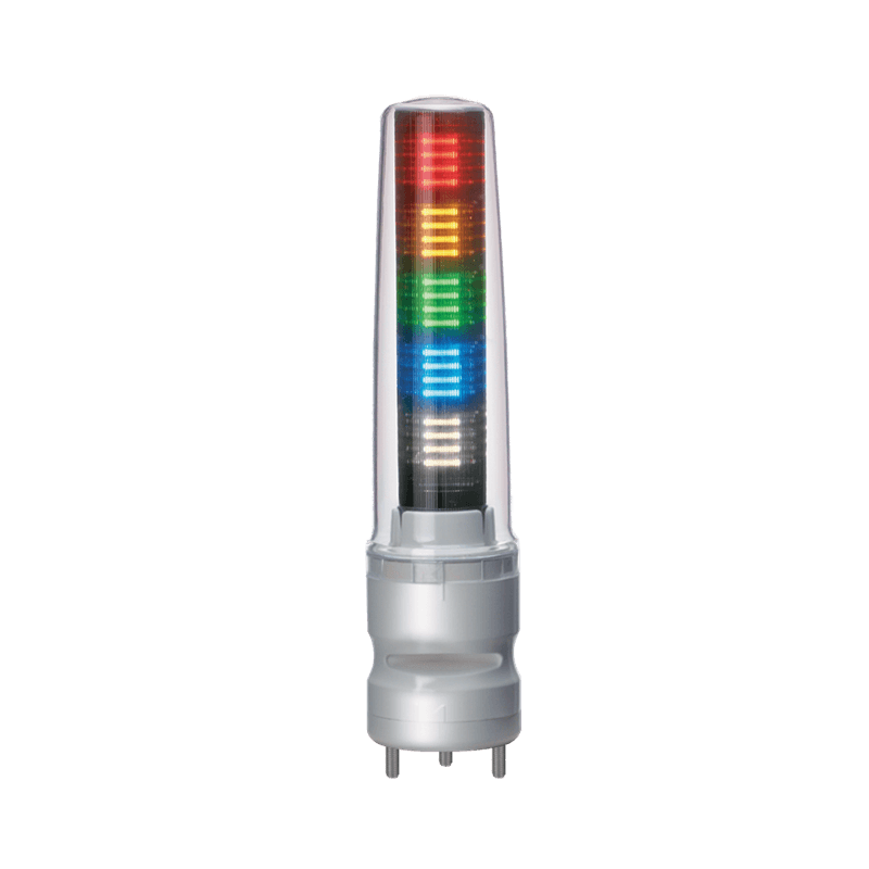 Patlite LS7-502SFBWH-RYGBC 70mm, 5-Tier Signal Tower with flashing light and buzzer. Silver, direct mount body with flying leads. Red, Amber, Green, Blue, White LED Patlite LS7-502SFBWH-RYGBC 70mm, 5-Tier Signal Tower with flashing light and buzzer. Silver, direct mount body with flying leads. Red, Amber, Green, Blue, White LED