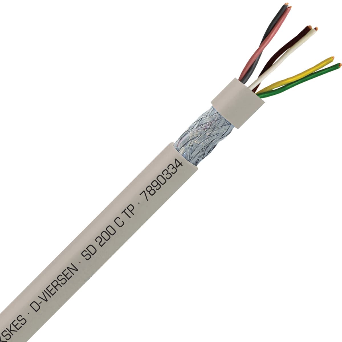 SAB 7890334 SD 200 C TP - 22 AWG/3 pr, shielded halogen free continuous flex oil resistant paired data cable, CE, RoHS SAB 7890334 SD 200 C TP - 22 AWG/3 pr, shielded halogen free continuous flex oil resistant paired data cable, CE, RoHS