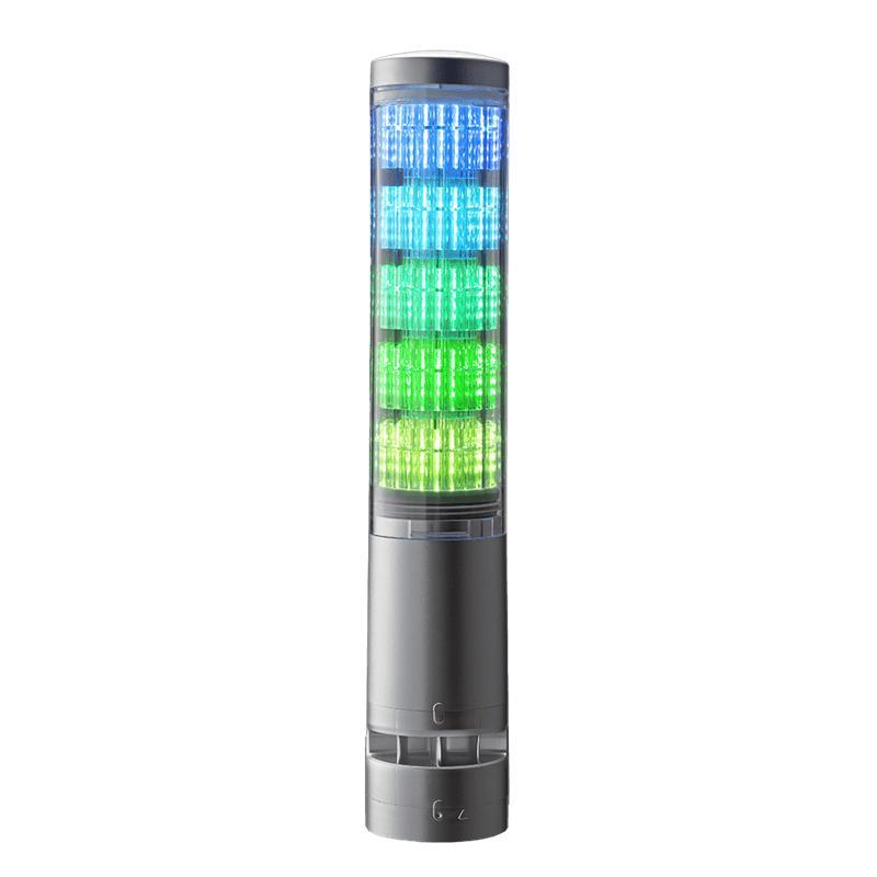 Patlite LA6-5DTNUB-RYGBC Multi Color LED Signal Tower with Flash & Buzzer, Direct Mount, Silver color, Terminal block Patlite LA6-5DTNUB-RYGBC Multi Color LED Signal Tower with Flash & Buzzer, Direct Mount, Silver color, Terminal block