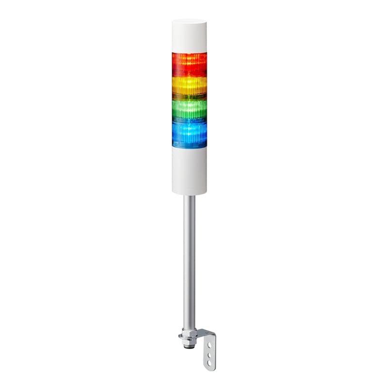 Patlite LR6-402LJBW-RYGB 60mm 4-tier Signal Tower, 24V DC, Pole Mount with L Bracket and Cable, Flashing/Buzzer, Off-white Patlite LR6-402LJBW-RYGB 60mm 4-tier Signal Tower, 24V DC, Pole Mount with L Bracket and Cable, Flashing/Buzzer, Off-white