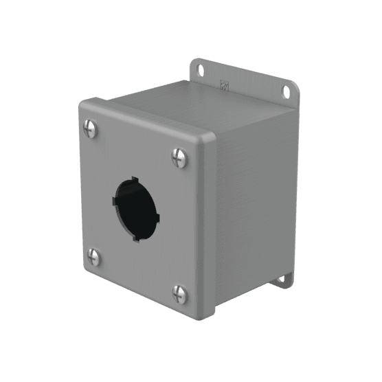 Hoffman E1PB Pushbutton Enclosures, Type 12, 1PB x 30.5mm, Gray, Steel Hoffman E1PB Pushbutton Enclosures, Type 12, 1PB x 30.5mm, Gray, Steel