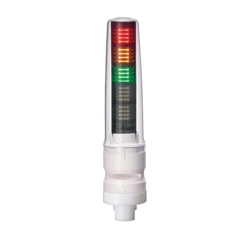 Patlite LS7-302FBWH-9N-RYGNN IP69K, 70mm, 3-Tier Enclosed Signal Tower, 24V DC, Continuous and flashing light with buzzer, Direct Mount, Flying Leads, 1/2" NPT Socket, Off-White body, LED colors: Red, Amber, Green Patlite LS7-302FBWH-9N-RYGNN IP69K, 70mm, 3-Tier Enclosed Signal Tower, 24V DC, Continuous and flashing light with buzzer, Direct Mount, Flying Leads, 1/2" NPT Socket, Off-White body, LED colors: Red, Amber, Green
