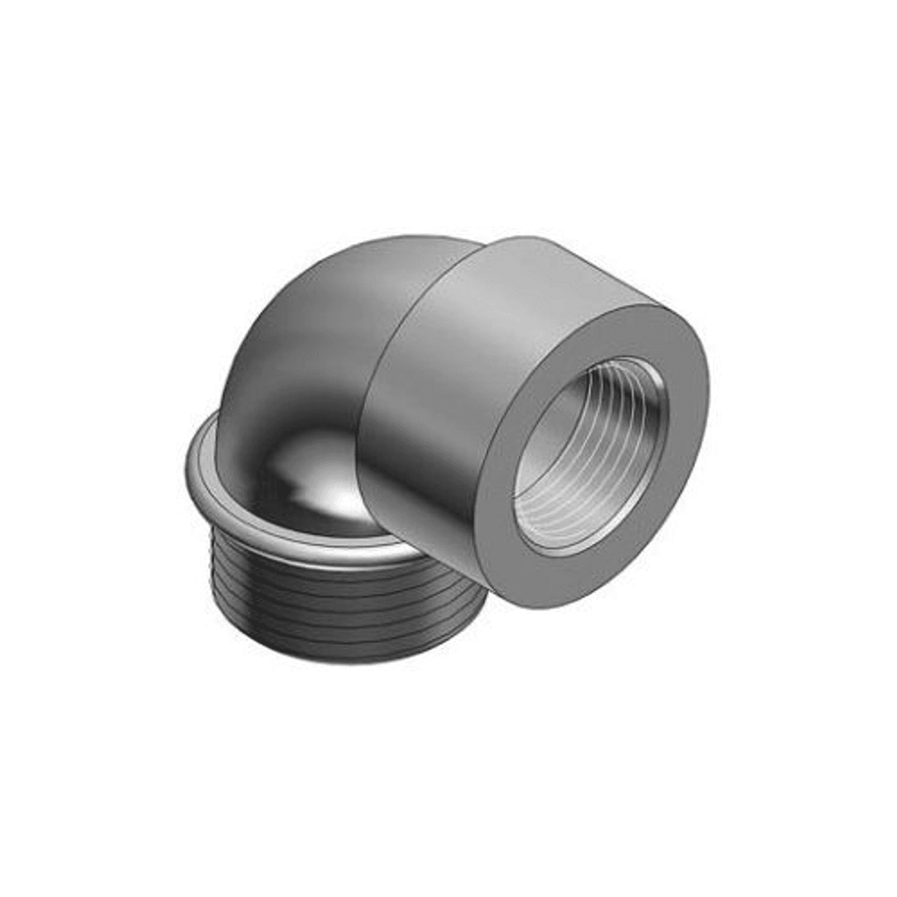 Thomas & Betts 4251 3/4", Dura Plate Malleable Iron, Non-Insulated Throat, Threaded Male/Female, 90D, Rigid/IMC Conduit Short Elbow Thomas & Betts 4251 3/4", Dura Plate Malleable Iron, Non-Insulated Throat, Threaded Male/Female, 90D, Rigid/IMC Conduit Short Elbow