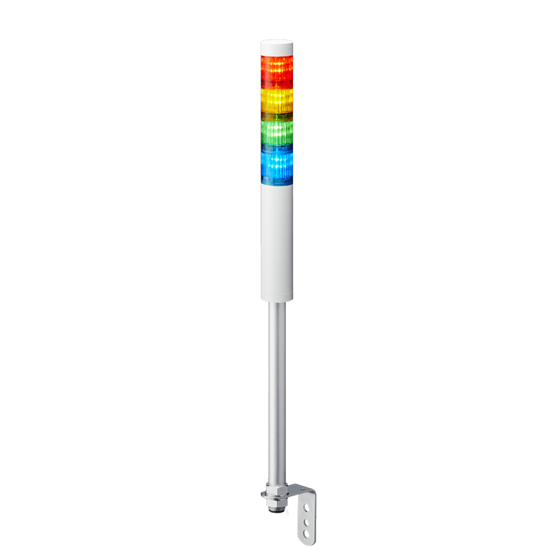 Patlite LR4-4M2LJNW-RYGB 40mm, 4-tier Signal Tower, 100-240V AC, Pole Mount with L Bracket and Cable, No Flashing/Buzzer, Off-white Patlite LR4-4M2LJNW-RYGB 40mm, 4-tier Signal Tower, 100-240V AC, Pole Mount with L Bracket and Cable, No Flashing/Buzzer, Off-white