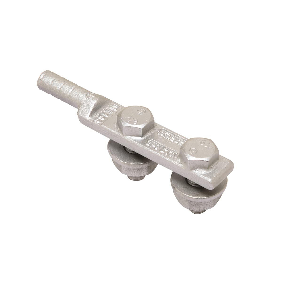 Hubbell YKA2C2N HYLUG™, Copper Disconnectable Compression Terminal, With Fixed H/W, 2 Holes, #2 Str Cu, 1/2" Stud. Hubbell YKA2C2N HYLUG™, Copper Disconnectable Compression Terminal, With Fixed H/W, 2 Holes, #2 Str Cu, 1/2" Stud.