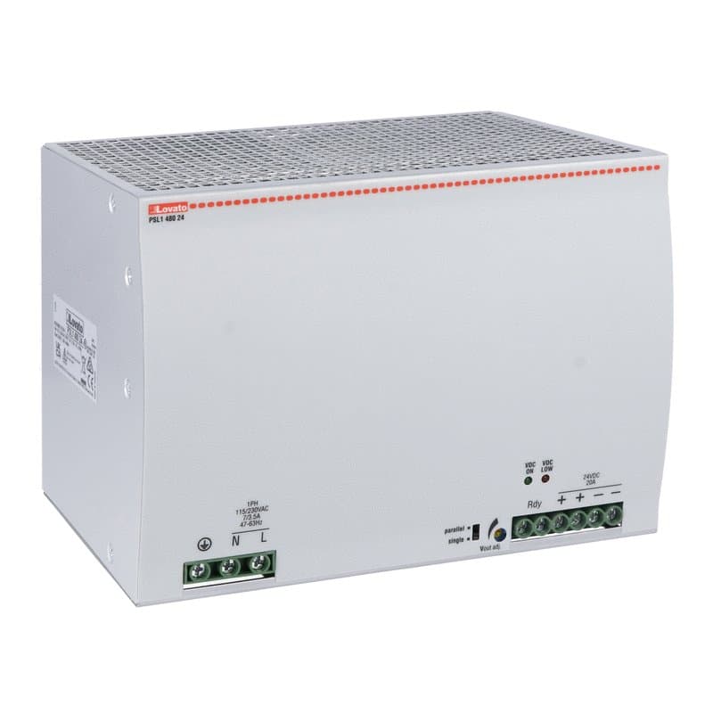 Lovato Electric PSL148024 PSL148024 Lovato - DIN rail switching power supply, single-phase. 24VDC, 20A/480W Lovato Electric PSL148024 PSL148024 Lovato - DIN rail switching power supply, single-phase. 24VDC, 20A/480W