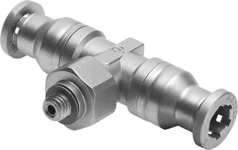 Festo 164201 push-in T-fitting CRQST-M5-6 360° orientable, male thread with external hexagon. Size: Standard, Nominal size: 2 mm, Type of seal on screw-in stud: Sealing ring, Assembly position: Any, Design: T-shaped Festo 164201 push-in T-fitting CRQST-M5-6 360° orientable, male thread with external hexagon. Size: Standard, Nominal size: 2 mm, Type of seal on screw-in stud: Sealing ring, Assembly position: Any, Design: T-shaped