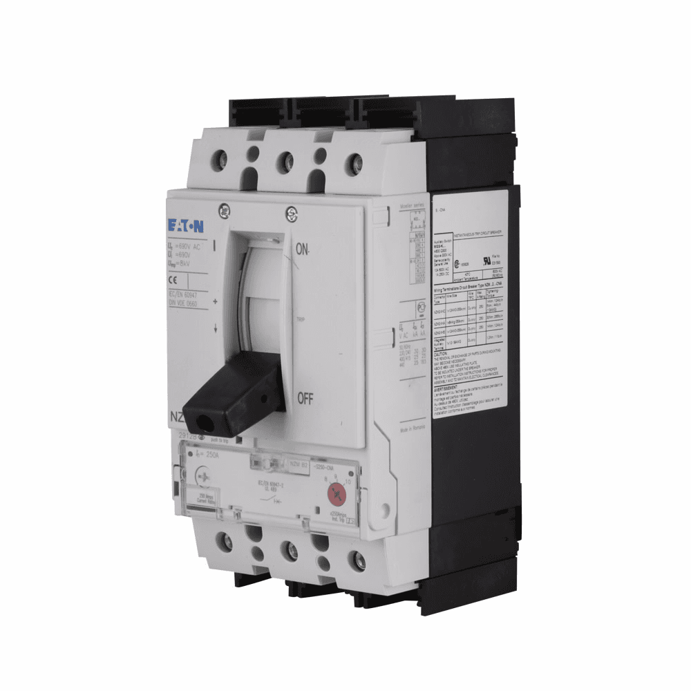 Eaton NZMB2-S160 NZMB2-S160 Eaton - Eaton Series NZM complete molded case circuit breaker, NZM2-frame, NZMB2, Magnetic only trip, 1280-2240A delayed, Three-pole, 160A, 600 Vac, 25 kAIC, Motor protection without overload release, Screw, 45 kW at 230 Vac, 90 kW at 400 Vac Eaton NZMB2-S160 NZMB2-S160 Eaton - Eaton Series NZM complete molded case circuit breaker, NZM2-frame, NZMB2, Magnetic only trip, 1280-2240A delayed, Three-pole, 160A, 600 Vac, 25 kAIC, Motor protection without overload release, Screw, 45 kW at 230 Vac, 90 kW at 400 Vac