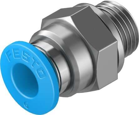 Festo 186096 push-in fitting QS-G1/8-6 male thread with external hexagon. Size: Standard, Nominal size: 5 mm, Type of seal on screw-in stud: Sealing ring, Assembly position: Any, Container size: 10 Festo 186096 push-in fitting QS-G1/8-6 male thread with external hexagon. Size: Standard, Nominal size: 5 mm, Type of seal on screw-in stud: Sealing ring, Assembly position: Any, Container size: 10