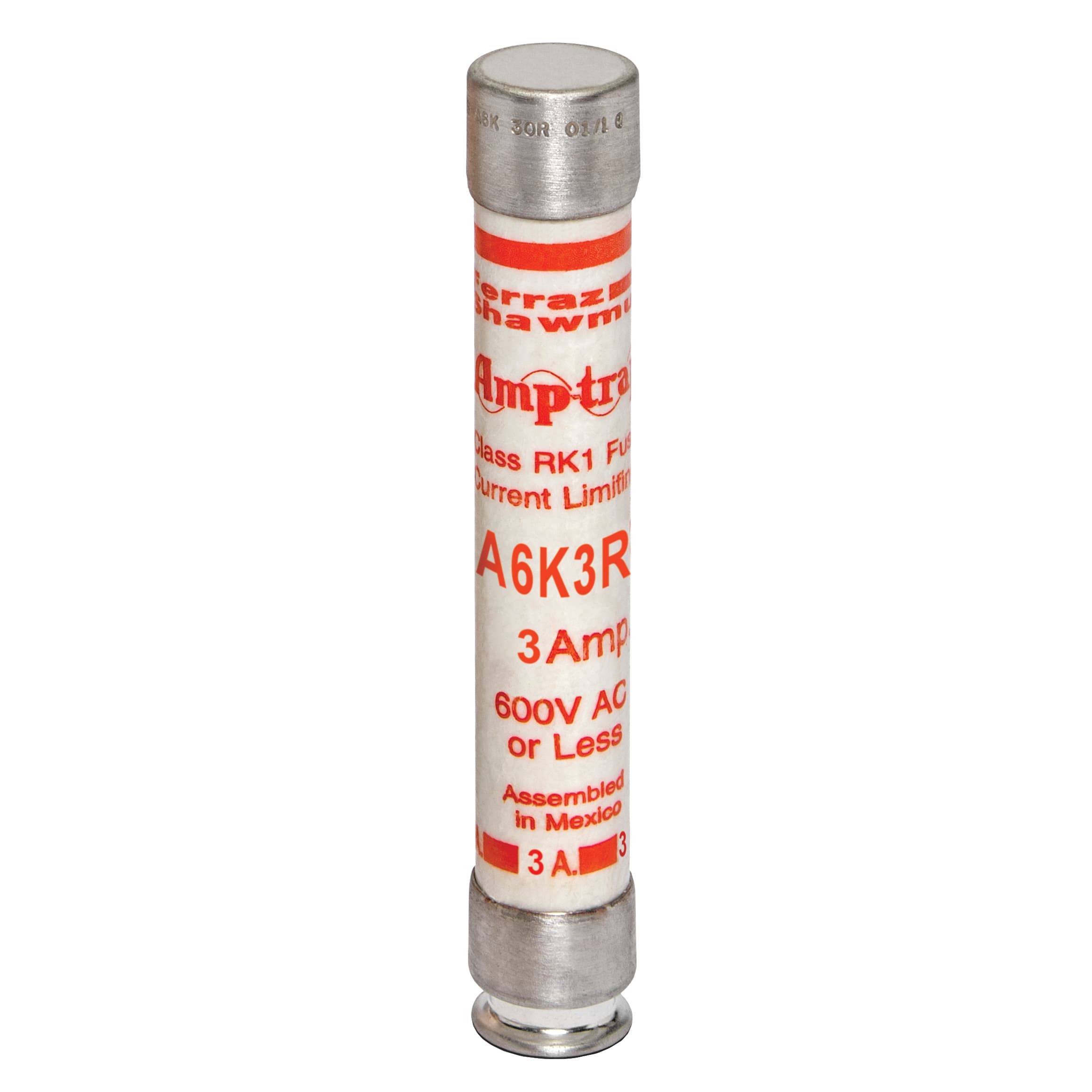 Mersen A6K3R A6K3R Mersen - Fuse A6K-R - Class RK1 - Fast-Acting 600VAC 300VDC 3A Ferrule Amp-Trap® Mersen A6K3R A6K3R Mersen - Fuse A6K-R - Class RK1 - Fast-Acting 600VAC 300VDC 3A Ferrule Amp-Trap®