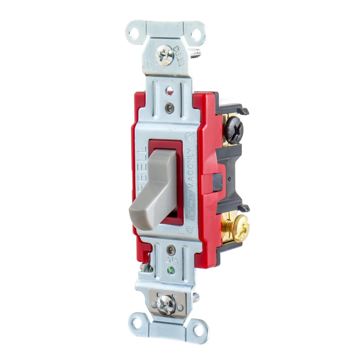 Hubbell 1223GY Switches and Lighting Controls, Hubbell- PRO Series, Toggle Switches, General Purpose AC, Three Way, 20A 120/277V AC, Back and Side Wired , Gray ; Steel, zinc plated bridge is corrosion resistant ; Color Coded by Amperage makes inspection easy even when Hubbell 1223GY Switches and Lighting Controls, Hubbell- PRO Series, Toggle Switches, General Purpose AC, Three Way, 20A 120/277V AC, Back and Side Wired , Gray ; Steel, zinc plated bridge is corrosion resistant ; Color Coded by Amperage makes inspection easy even when