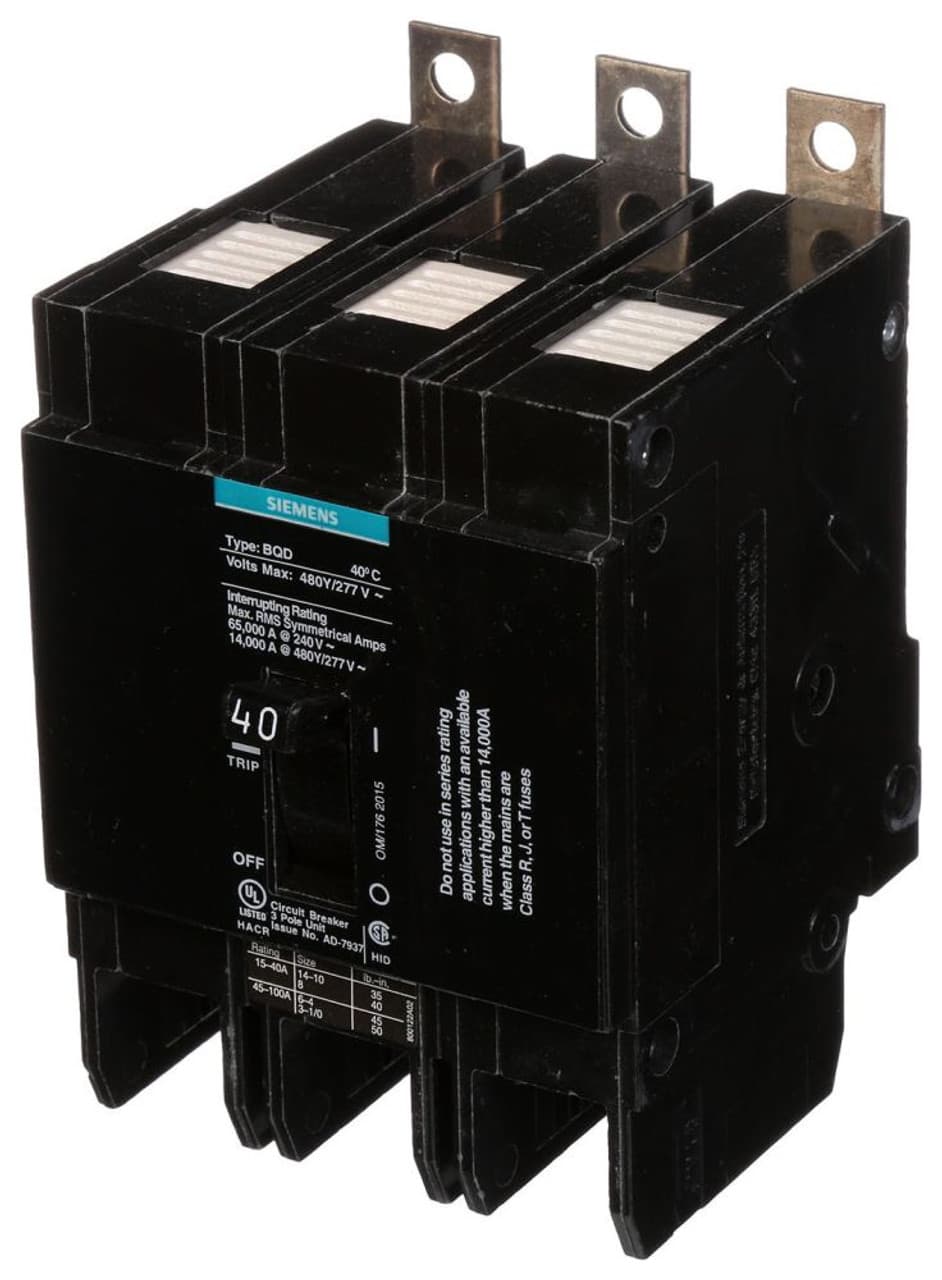 Siemens BQD340 Siemens BQD340 Miniature Circuit Breakers (MCBs) 3P 40A Siemens BQD340 Siemens BQD340 Miniature Circuit Breakers (MCBs) 3P 40A