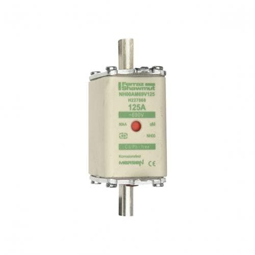 Mersen H227868 NH fuse-link aM, 690VAC, size 00, 125A double indicator/live tags Mersen H227868 NH fuse-link aM, 690VAC, size 00, 125A double indicator/live tags
