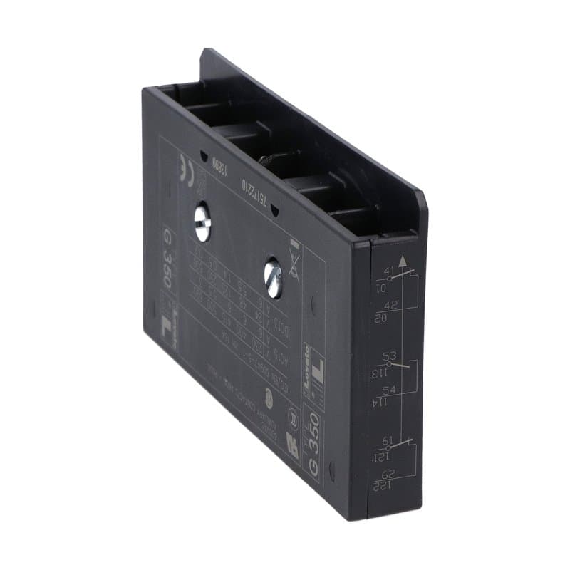 Lovato Electric 11G350 11G350 Lovato - Faston terminals. Auxiliary contacts for side mounting, for B... series contactors, 2NO+1NC or 1NO+2NC reversible (SPST EA) Lovato Electric 11G350 11G350 Lovato - Faston terminals. Auxiliary contacts for side mounting, for B... series contactors, 2NO+1NC or 1NO+2NC reversible (SPST EA)