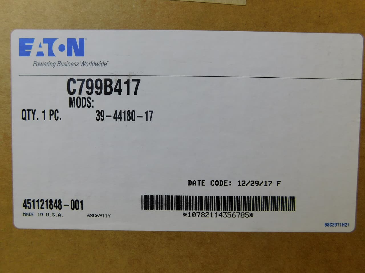 Eaton C799B417 C799B417 Eaton - Enclosed Control Accessory, Enclosures, Box number: 7, NEMA size 0-2, Freedom series, NEMA 4X enclosure Eaton C799B417 C799B417 Eaton - Enclosed Control Accessory, Enclosures, Box number: 7, NEMA size 0-2, Freedom series, NEMA 4X enclosure