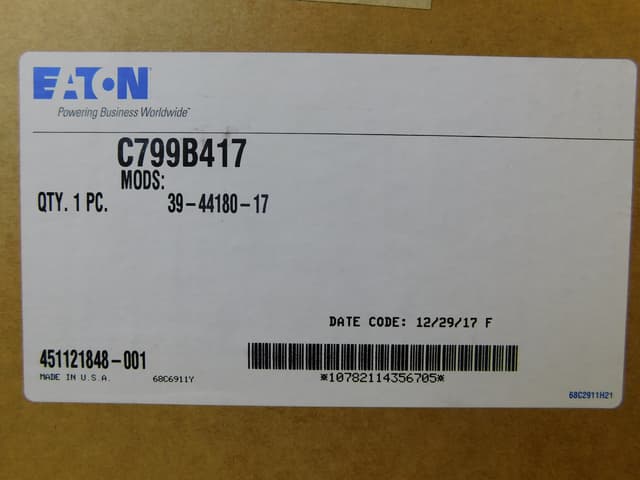 C799B417 Part Image. Manufactured by Eaton.