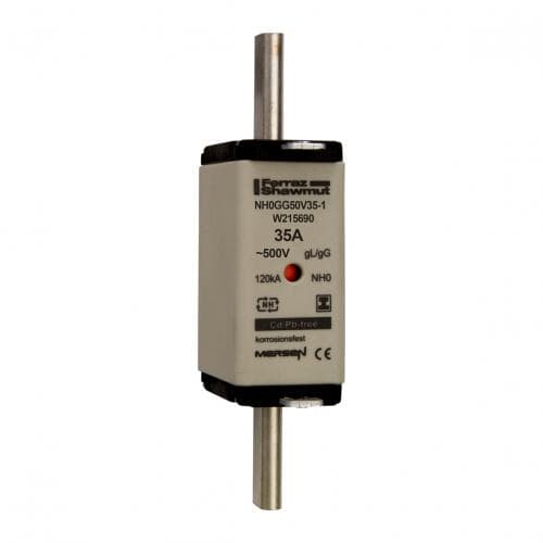 Mersen W215690 NH fuse-link gG, 500VAC, size 0, 35A double indicator/insulated tags Mersen W215690 NH fuse-link gG, 500VAC, size 0, 35A double indicator/insulated tags