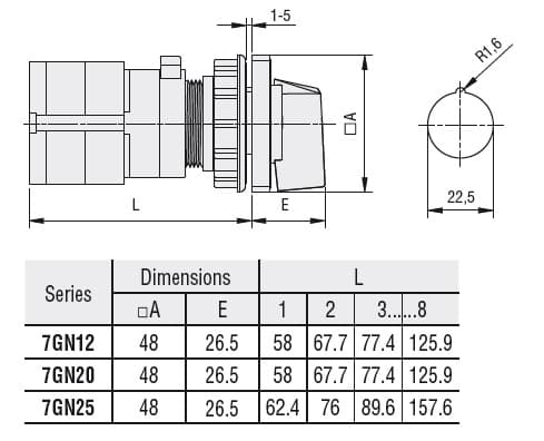 Lovato Electric 7GN2019U47 7GN2019U47 Lovato - Rotary cam switch 7GN series, Dahlander motor control switch 0-1-2, 20A, modular service cover for 35mm DIN reail mounting with black handle, front plate 48X48mm Lovato Electric 7GN2019U47 7GN2019U47 Lovato - Rotary cam switch 7GN series, Dahlander motor control switch 0-1-2, 20A, modular service cover for 35mm DIN reail mounting with black handle, front plate 48X48mm