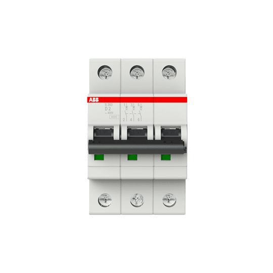 ABB Control S203-D2 S203-D2 ABB Control - S203-D2 Miniature Circuit Breaker - 3P - D - 2 A ABB Control S203-D2 S203-D2 ABB Control - S203-D2 Miniature Circuit Breaker - 3P - D - 2 A