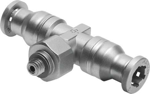 Festo 164200 push-in T-fitting CRQST-M5-4 360° orientable, male thread with external hexagon. Size: Standard, Nominal size: 2 mm, Type of seal on screw-in stud: Sealing ring, Assembly position: Any, Design: T-shaped Festo 164200 push-in T-fitting CRQST-M5-4 360° orientable, male thread with external hexagon. Size: Standard, Nominal size: 2 mm, Type of seal on screw-in stud: Sealing ring, Assembly position: Any, Design: T-shaped