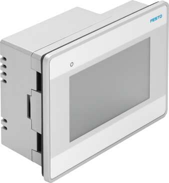 Festo 574410 Operator unit CDPX-X-A-W-4 4" operator unit, wide touchscreen. Depth: 56 mm, Height: 107 mm, Length: 147 mm, Max. front panel thickness: 4 mm, Real-time clock: Yes Festo 574410 Operator unit CDPX-X-A-W-4 4" operator unit, wide touchscreen. Depth: 56 mm, Height: 107 mm, Length: 147 mm, Max. front panel thickness: 4 mm, Real-time clock: Yes