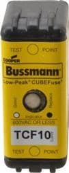 Cooper Bussmann TCF10 TCF10 Cooper Bussmann - Eaton Bussmann series TCF fuse, Finger safe, 600 Vac/300 Vdc, 10A, 300 kAIC at 600 Vac, 100 kAIC at 300 Vdc, Non-Indicating, Time delay, inrush current withstand, Class CF, CUBEFuse, Glass filled PES Cooper Bussmann TCF10 TCF10 Cooper Bussmann - Eaton Bussmann series TCF fuse, Finger safe, 600 Vac/300 Vdc, 10A, 300 kAIC at 600 Vac, 100 kAIC at 300 Vdc, Non-Indicating, Time delay, inrush current withstand, Class CF, CUBEFuse, Glass filled PES
