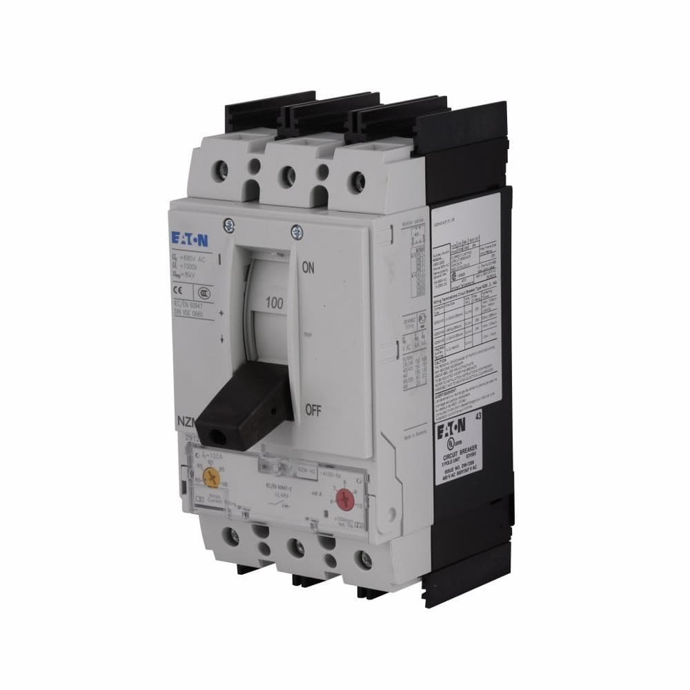 Eaton NZMH2-AF150-BT-NA NZMH2-AF150-BT-NA Eaton - Eaton Series NZM complete molded case circuit breaker, NZM2-frame, NZMH2, Adj. thermal, fixed magnetic trip, 960-1600A delayed, Three-pole, 150A, 690 Vac, 750 Vdc, 85-150 kAIC, Box, Distribution circuit protect., Front frame clamp Eaton NZMH2-AF150-BT-NA NZMH2-AF150-BT-NA Eaton - Eaton Series NZM complete molded case circuit breaker, NZM2-frame, NZMH2, Adj. thermal, fixed magnetic trip, 960-1600A delayed, Three-pole, 150A, 690 Vac, 750 Vdc, 85-150 kAIC, Box, Distribution circuit protect., Front frame clamp