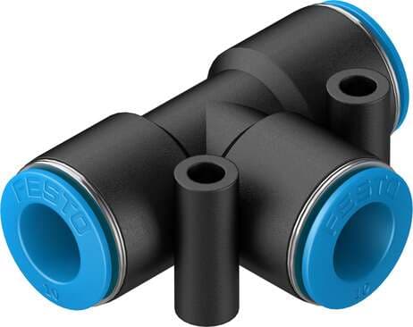 Festo 153131 push-in T-connector QST-10 Size: Standard, Nominal size: 6,7 mm, Assembly position: Any, Container size: 10, Design structure: Push/pull principle Festo 153131 push-in T-connector QST-10 Size: Standard, Nominal size: 6,7 mm, Assembly position: Any, Container size: 10, Design structure: Push/pull principle