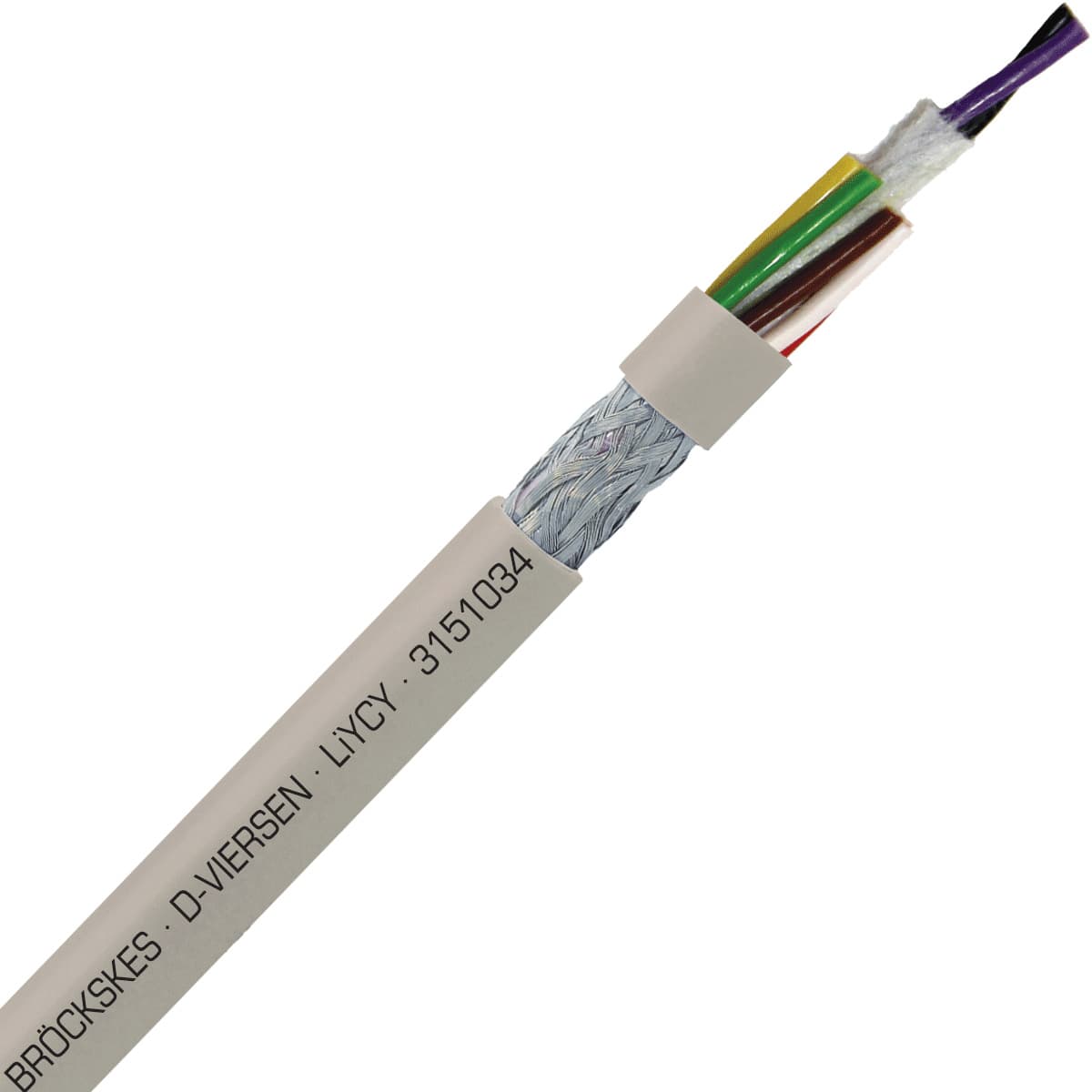 SAB 3151034 LiYCY - 22 AWG/10c, shielded multi-conductor signal and control PVC cable with DIN color code SAB 3151034 LiYCY - 22 AWG/10c, shielded multi-conductor signal and control PVC cable with DIN color code
