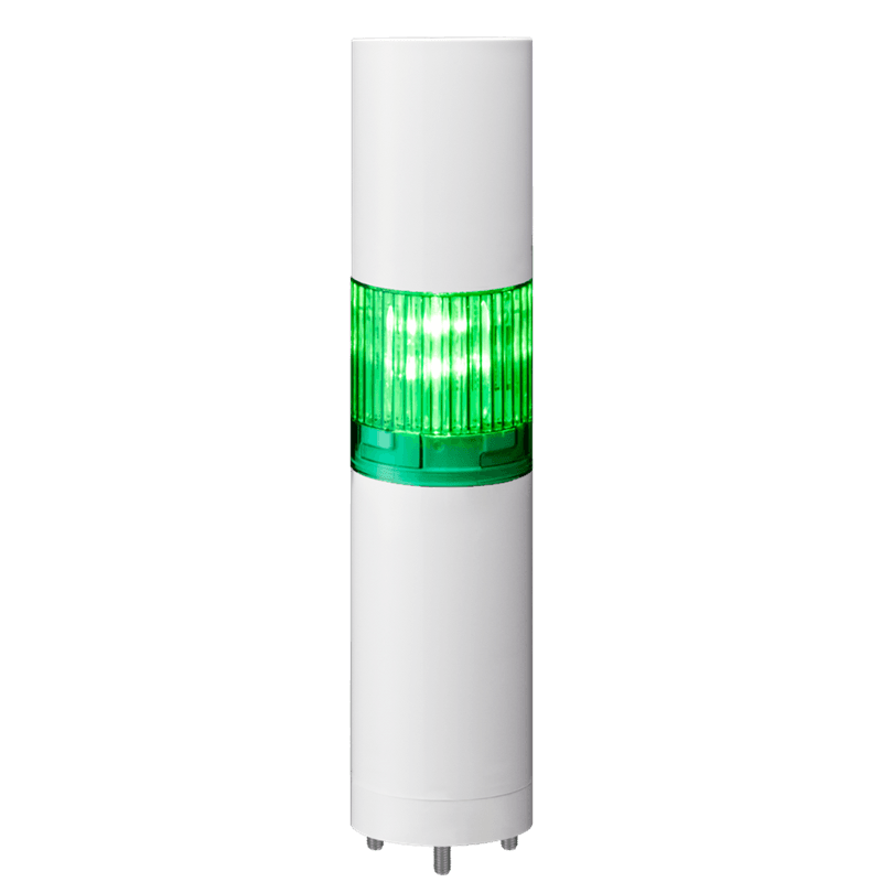 Patlite LR4-102WJBW-G 40mm 1-tier Signal Tower, 24V DC, Direct Mount with Cable, Flashing/Buzzer, Off-white body, Green LED Module Patlite LR4-102WJBW-G 40mm 1-tier Signal Tower, 24V DC, Direct Mount with Cable, Flashing/Buzzer, Off-white body, Green LED Module