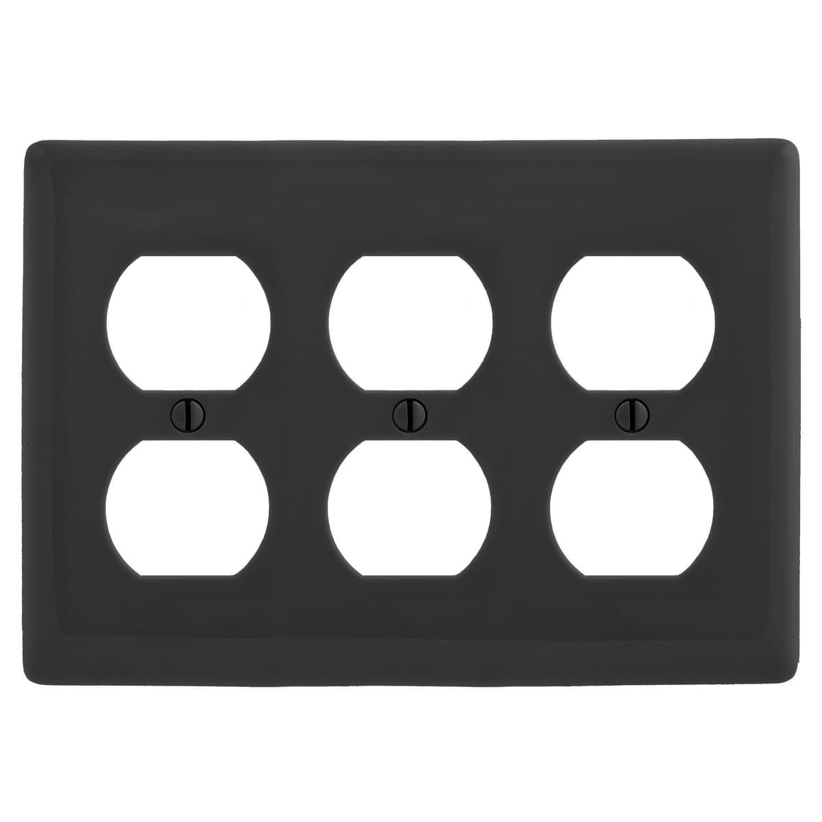 Hubbell NP83BK Wallplates and Box Covers, Wallplate, Nylon, 1-Gang, 1) Duplex, Black ; Reinforcement ribs for extra strength ; High-impact, self-extinguishing nylon material ; Captive screw feature holds mounting screw in place ; Standard Size is 1/8" larger to give yo Hubbell NP83BK Wallplates and Box Covers, Wallplate, Nylon, 1-Gang, 1) Duplex, Black ; Reinforcement ribs for extra strength ; High-impact, self-extinguishing nylon material ; Captive screw feature holds mounting screw in place ; Standard Size is 1/8" larger to give yo