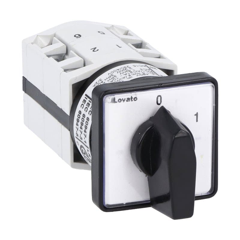 Lovato Electric GF1091U GF1091U Lovato - Rotary cam switch GF series, ON-OFF switch 2 poles 10A, for front mounting with black handle, front plate 30X30mm Lovato Electric GF1091U GF1091U Lovato - Rotary cam switch GF series, ON-OFF switch 2 poles 10A, for front mounting with black handle, front plate 30X30mm