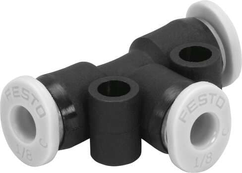 Festo 572293 push-in T-connector QBMT-1/8T-U Size: Mini, Nominal size: 0,094 ", Assembly position: Any, Design structure: Push/pull principle, Operating pressure complete temperature range: -13,8 - 145 Psi Festo 572293 push-in T-connector QBMT-1/8T-U Size: Mini, Nominal size: 0,094 ", Assembly position: Any, Design structure: Push/pull principle, Operating pressure complete temperature range: -13,8 - 145 Psi