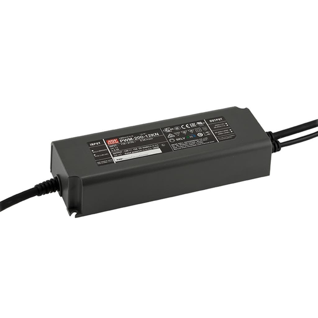 MEAN WELL PWM-200-12DA2 AC-DC Single output LED driver Constant Voltage (CV); PWM output for LED strips; Output 12Vdc at 15A; Push Dimming or DALI-2 control technology; IP67 MEAN WELL PWM-200-12DA2 AC-DC Single output LED driver Constant Voltage (CV); PWM output for LED strips; Output 12Vdc at 15A; Push Dimming or DALI-2 control technology; IP67