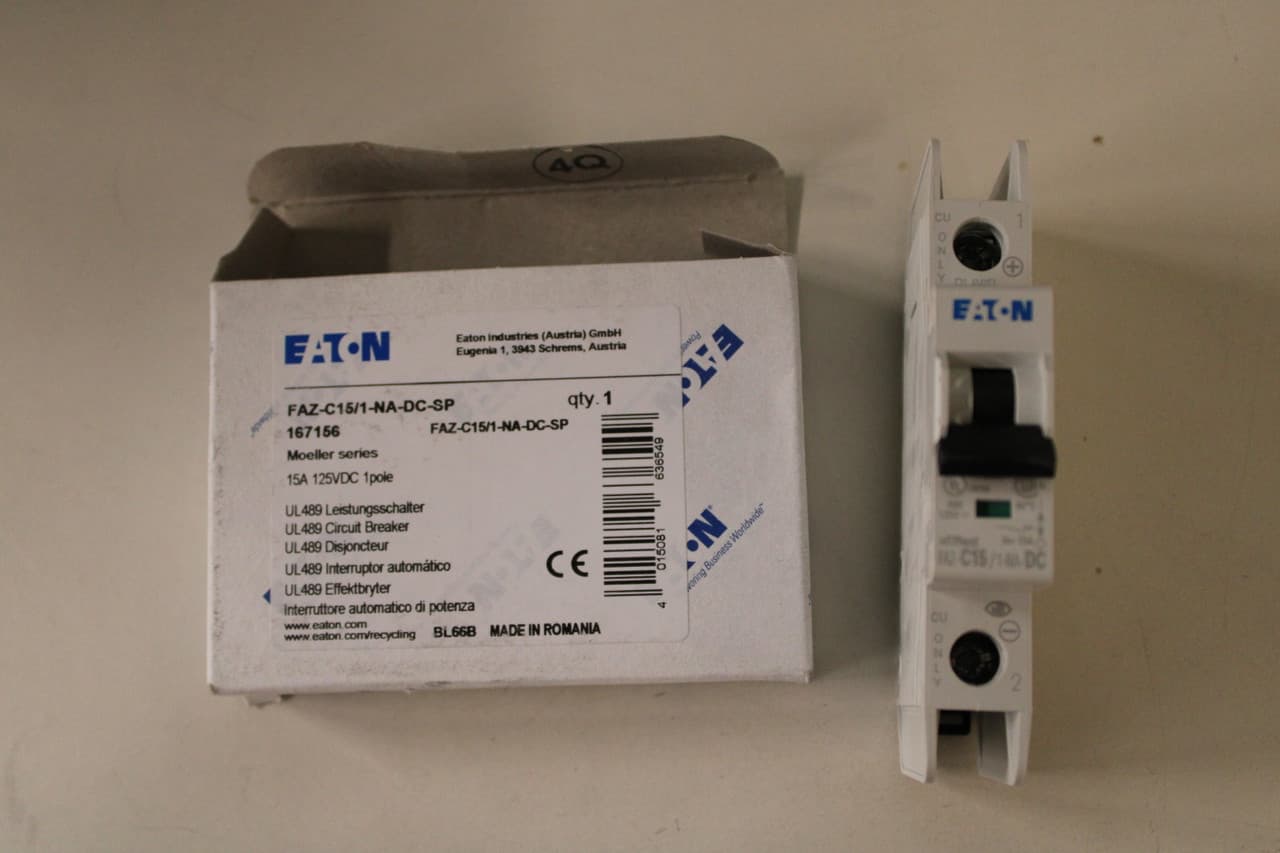 Eaton FAZ-C15/1-NA-DC-SP FAZ-C15/1-NA-DC-SP Eaton - UL 489 Industrial Miniature Circuit Breakers - Supplementary Protector Eaton FAZ-C15/1-NA-DC-SP FAZ-C15/1-NA-DC-SP Eaton - UL 489 Industrial Miniature Circuit Breakers - Supplementary Protector