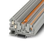 Phoenix Contact 1157689 Knife disconnect terminal block, with test socket screws to accommodate 4 mm test plugs, connection method: Push-in connection, Screw connection, cross section: 0.2 mm² - 6 mm², AWG: 24 - 12, width: 6.2 mm, color: gray, mounting: NS 35/7,5, NS 35/15 Phoenix Contact 1157689 Knife disconnect terminal block, with test socket screws to accommodate 4 mm test plugs, connection method: Push-in connection, Screw connection, cross section: 0.2 mm² - 6 mm², AWG: 24 - 12, width: 6.2 mm, color: gray, mounting: NS 35/7,5, NS 35/15