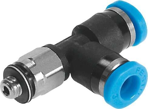 Festo 153363 push-in T-fitting QSMTL-M5-6 360° orientable, male thread with external hexagon. Size: Mini, Nominal size: 1,7 mm, Type of seal on screw-in stud: Sealing ring, Assembly position: Any, Container size: 10 Festo 153363 push-in T-fitting QSMTL-M5-6 360° orientable, male thread with external hexagon. Size: Mini, Nominal size: 1,7 mm, Type of seal on screw-in stud: Sealing ring, Assembly position: Any, Container size: 10