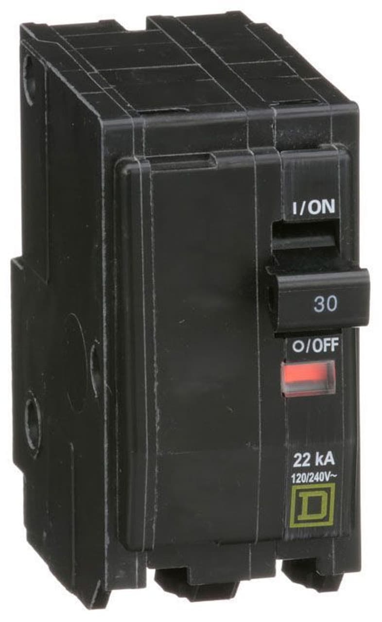Schneider Electric QO230VH Square D by Schneider Electric QO230VH is a Miniature Circuit Breaker (MCB) designed for plug-in mounting. It features a rated current of 30A and accommodates a plug-in connection type. This MCB operates at a rated voltage of 120V to 240V and is compatible with a cross-section of 14-8AWG for 1 cable Al/Cu. It is a 2 Pole circuit breaker with a short circuit breaking rating of 22kA at 240Vac. The terminals are of the press plate type. Schneider Electric QO230VH Square D by Schneider Electric QO230VH is a Miniature Circuit Breaker (MCB) designed for plug-in mounting. It features a rated current of 30A and accommodates a plug-in connection type. This MCB operates at a rated voltage of 120V to 240V and is compatible with a cross-section of 14-8AWG for 1 cable Al/Cu. It is a 2 Pole circuit breaker with a short circuit breaking rating of 22kA at 240Vac. The terminals are of the press plate type.
