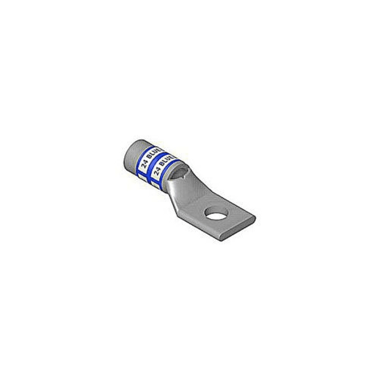 Thomas & Betts 54136 600 V to 35 kV, 3/8" Stud, 1.41" L, 6 AWG, Blue, Electro Tin Plated Wrought Copper, 1-Hole, Standard, Straight Barrel, Compression Cable Lug Thomas & Betts 54136 600 V to 35 kV, 3/8" Stud, 1.41" L, 6 AWG, Blue, Electro Tin Plated Wrought Copper, 1-Hole, Standard, Straight Barrel, Compression Cable Lug