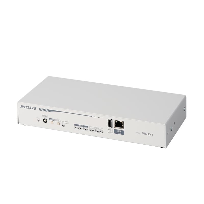 Patlite NBM-D88N Interface Converter, with 8 discrete inputs and outputs. Send commands over Modbus/TCP UDP Ethernet Protocals. Patlite NBM-D88N Interface Converter, with 8 discrete inputs and outputs. Send commands over Modbus/TCP UDP Ethernet Protocals.