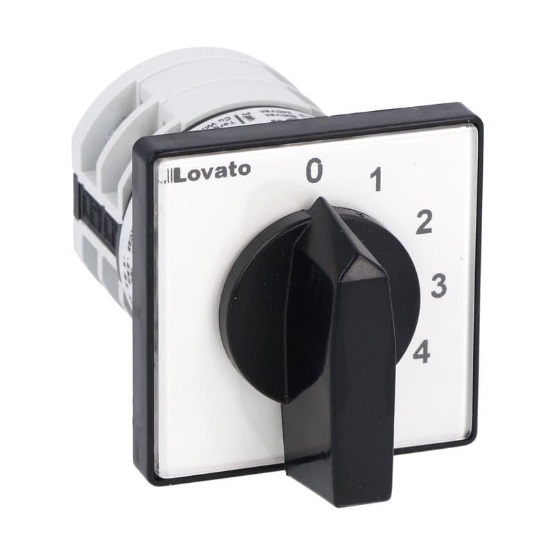 Lovato Electric 7GN12109U 7GN12109U Lovato - Rotary cam switch 7GN series, multi-step 0-1-2-3-4, 1 pole 16A, for front mounting with black handle, front plate 48X48mm Lovato Electric 7GN12109U 7GN12109U Lovato - Rotary cam switch 7GN series, multi-step 0-1-2-3-4, 1 pole 16A, for front mounting with black handle, front plate 48X48mm
