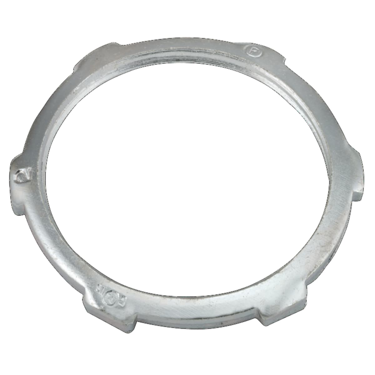 Hubbell 1014 3-1/2 in. Rigid/IMC Locknut ; All steel construction ensures mechanical protection for the raceway ; Zinc-electroplated for added corrosion protection ; For use in dry locations ; UL and CSA Listed ; Available in trade sizes 1/2 in. through 6 in. ; Secur Hubbell 1014 3-1/2 in. Rigid/IMC Locknut ; All steel construction ensures mechanical protection for the raceway ; Zinc-electroplated for added corrosion protection ; For use in dry locations ; UL and CSA Listed ; Available in trade sizes 1/2 in. through 6 in. ; Secur