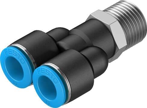 Festo 153147 push-in Y-fitting QSY-1/2-12 360° orientable, male thread with external hexagon. Size: Standard, Nominal size: 8,3 mm, Type of seal on screw-in stud: coating, Assembly position: Any, Container size: 1 Festo 153147 push-in Y-fitting QSY-1/2-12 360° orientable, male thread with external hexagon. Size: Standard, Nominal size: 8,3 mm, Type of seal on screw-in stud: coating, Assembly position: Any, Container size: 1